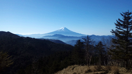 牛奥ノ雁が腹摺山から見た富士山